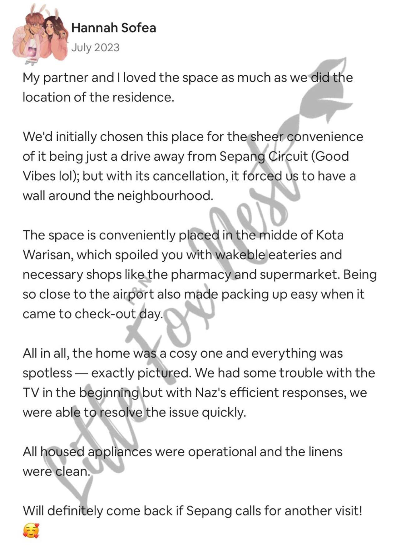 Holiday home Unit - Little Fox Nest Klia And Gamuda Splashmania Sepang